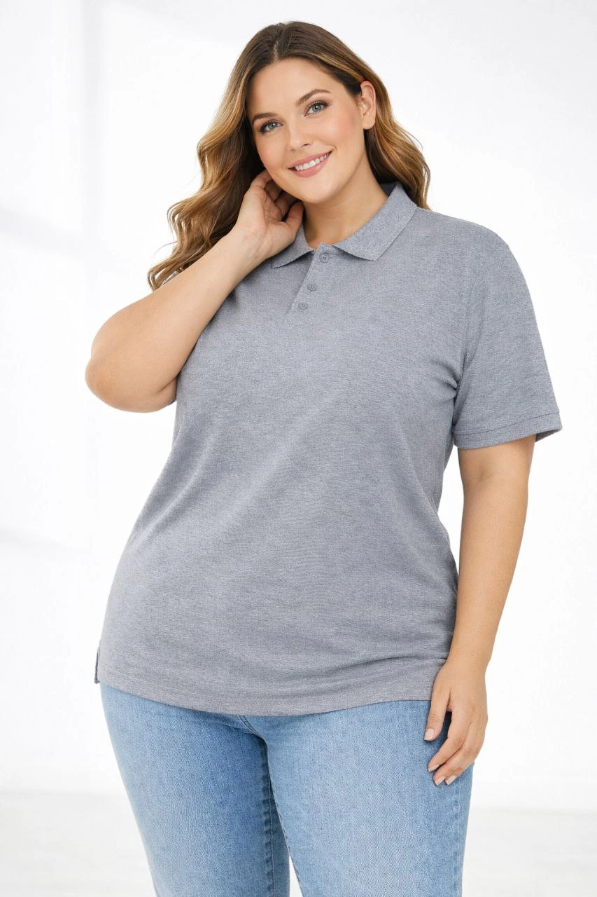 kadin-pike-kumas-dugmeli-yaka-battal-buyuk-beden-gunluk-kisa-kol-tisort-t-shirt-gri-18148997-sw853sh1280 Kadın Battal Beden Tişört Polo Yaka Pike Kumaş Kısa Kol T-Shirt - Gri - Görsel 2