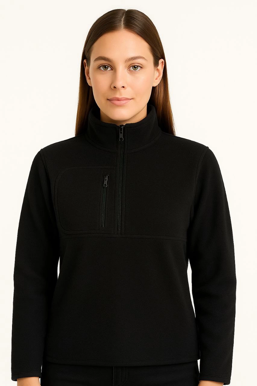 kadin-polar-kazak-dik-yaka-yarim-fermuarli-fermuarli-gogus-cepli-siyah-biyeli-kislik-rahat-regular-fit-gunluk-model-siyah-5823366-sw853sh1280 Kadın Polar Kazak Dik Yaka Yarım Fermuarlı Fermuarlı Göğüs Cepli Siyah Biyeli - Siyah