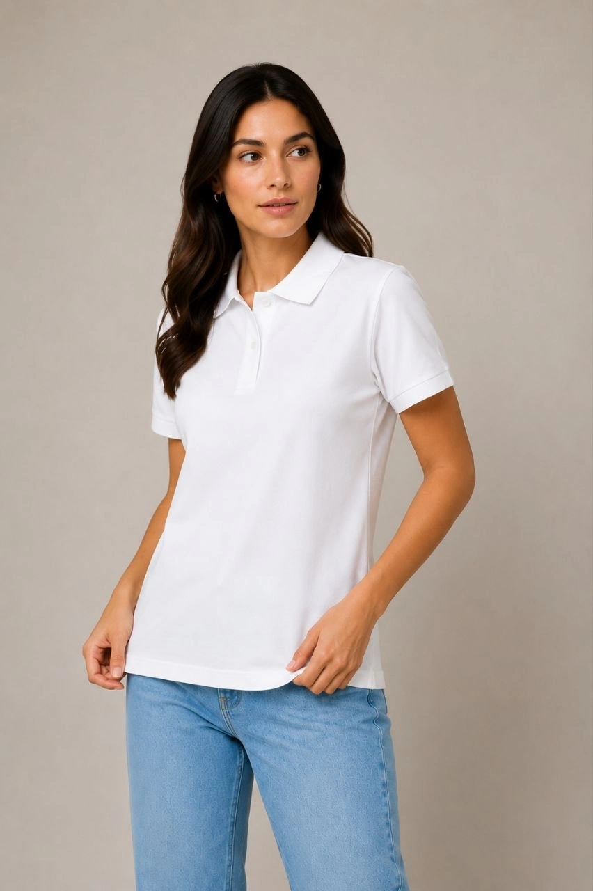 kadin-polo-yaka-pike-kumas-dugmeli-basic-tisort-gunluk-rahat-beyaz-74519626-sw852sh1280 Kadın Polo Yaka Pike Kumaş Düğmeli Basic Tişört Günlük Rahat - Beyaz - Görsel 2