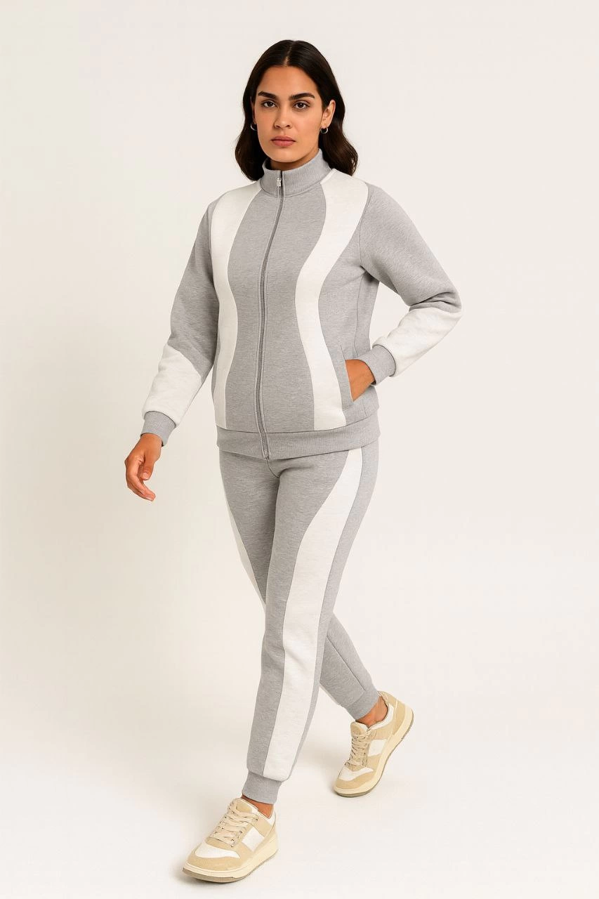kadin-premium-parcali-esofman-takim-dik-yaka-fermuarli-sweatshirt-gri-29538448-sw853sh1280 Kadın Premium Parçalı Eşofman Alt-Üst Takım - Dik Yaka Fermuarlı Sweatshirt - Gri