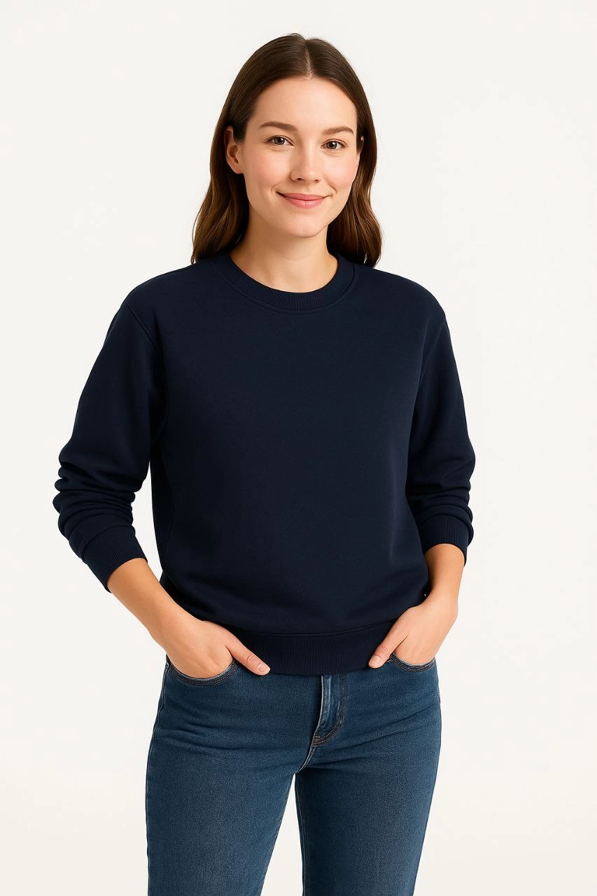 kadin-uc-iplik-duz-bisiklet-yaka-sweatshirt-lacivert-13556863-sw853sh1280 Kadın 3 İplik Pamuklu Düz Bisiklet Yaka SweatShirt - Lacivert