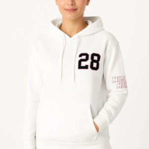 Kadın Kapüşonlu Kanguru Cepli Sweatshirt 3 İplik Pamuklu Baskılı Hoodie - Beyaz