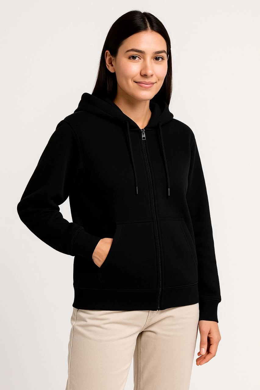 kadin-uc-iplik-kapusonlu-tam-fermuarli-kanguru-cepli-sweatshirt-hoodie-siyah-42031867-sw853sh1280 Kadın 3 İplik Kapüşonlu Tam Fermuarlı Kanguru Cepli Sweatshirt Hoodie - Siyah