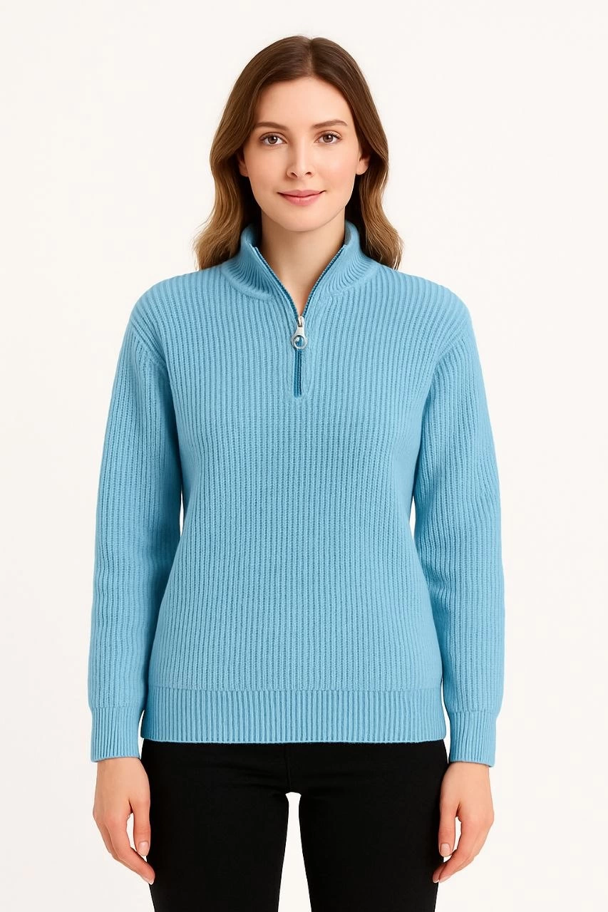 kadin-yarim-fermuarli-triko-kazak-selanik-orgu-dik-yaka-pamuklu-dokuma-oversize-uzun-kollu-kislik-model-bebe-mavisi-81634368-sw853sh1280 KADIN Yarım Fermuarlı Triko Kazak Selanik Örgü Dik Yaka Pamuklu Dokuma - Bebe Mavisi - Görsel 2