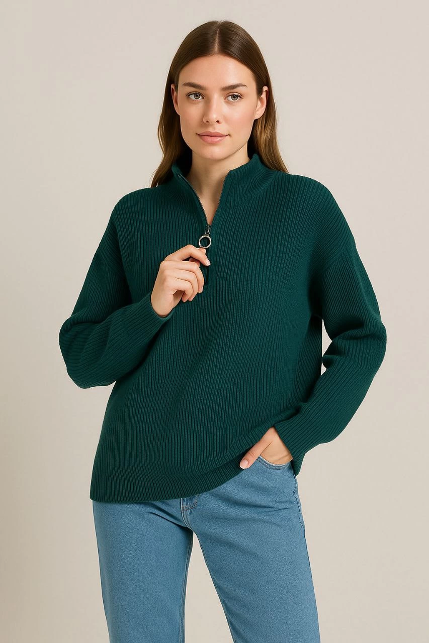 kadin-yarim-fermuarli-triko-kazak-selanik-orgu-dik-yaka-pamuklu-dokuma-oversize-uzun-kollu-kislik-model-haki-26497127-sw853sh1280 KADIN Yarım Fermuarlı Triko Kazak Selanik Örgü Dik Yaka Pamuklu Dokuma Oversize - Haki