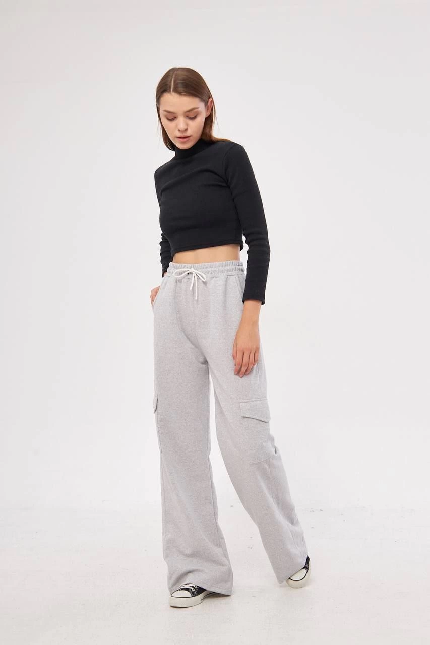 kargo-cepli-palazzo-oversize-kesim-iki-iplik-bol-paca-esofman-alti-pantalon-gri-79343438-sw853sh1280 Kargo Cepli Palazzo Oversize Kesim İki iplik Bol Paça Eşofman Altı Pantolon - Gri - Görsel 2
