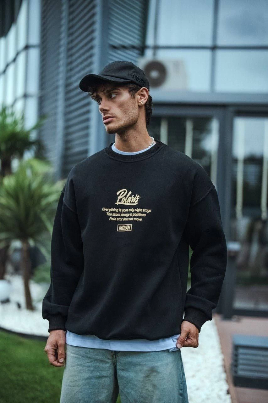 kislik-bisiklet-yaka-on-ve-arka-baskili-sweatshirt-siyah-17375981-sw853sh1280 Erkek 3 iplik pamuklu Bisiklet Yaka Ön Ve Arka Baskılı SweatShirt - Siyah - Görsel 2