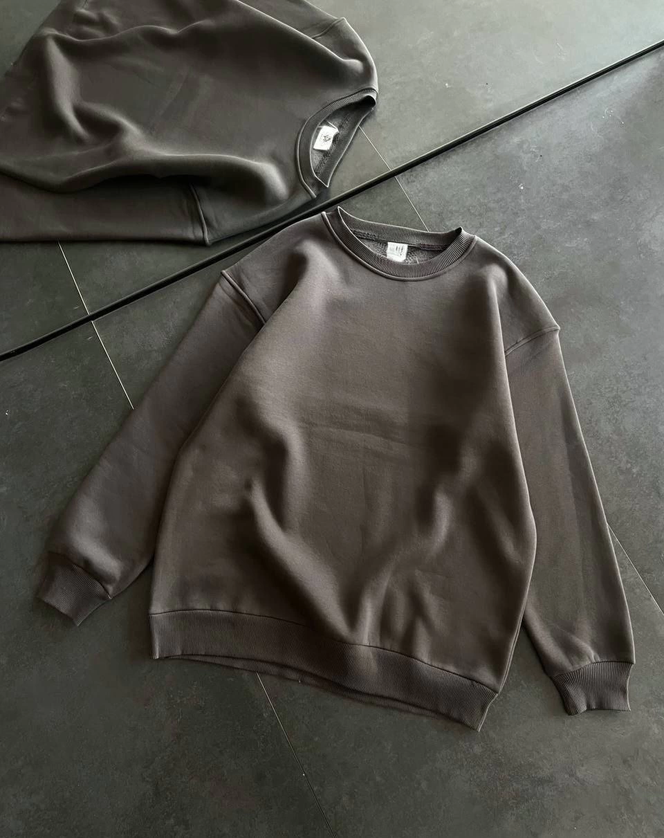 kislik-bisiklet-yaka-uc-iplik-basic-sweatshirt-fume-37421138-sw960sh1211 Kadın Bisiklet Yaka 3 İplik Pamuklu Basic SweatShirt - Füme