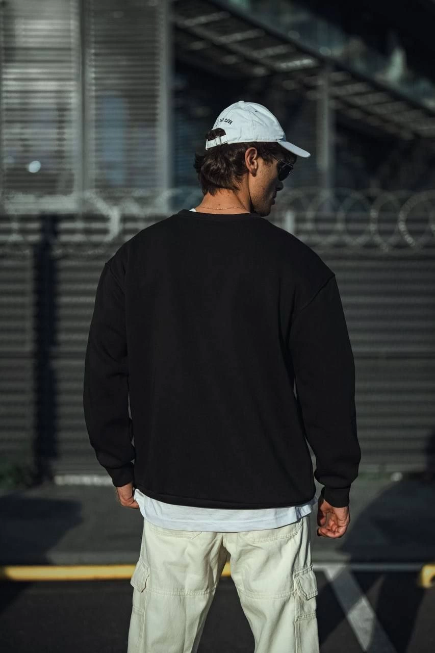 kislik-bisiklet-yaka-uc-iplik-basic-sweatshirt-siyah-8545394-sw853sh1280 Erkek pamuklu Bisiklet Yaka 3 İplik Basic SweatShirt - Siyah - Görsel 2