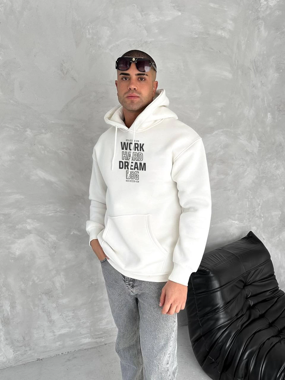 kislik-uc-iplik-kapsonlu-sweatshirt-beyaz-64904673-sw960sh1280 Erkek Kapüşonlu Kanguru Cepli Sweatshirt 3 İplik Pamuklu Baskılı Hoodie - Beyaz