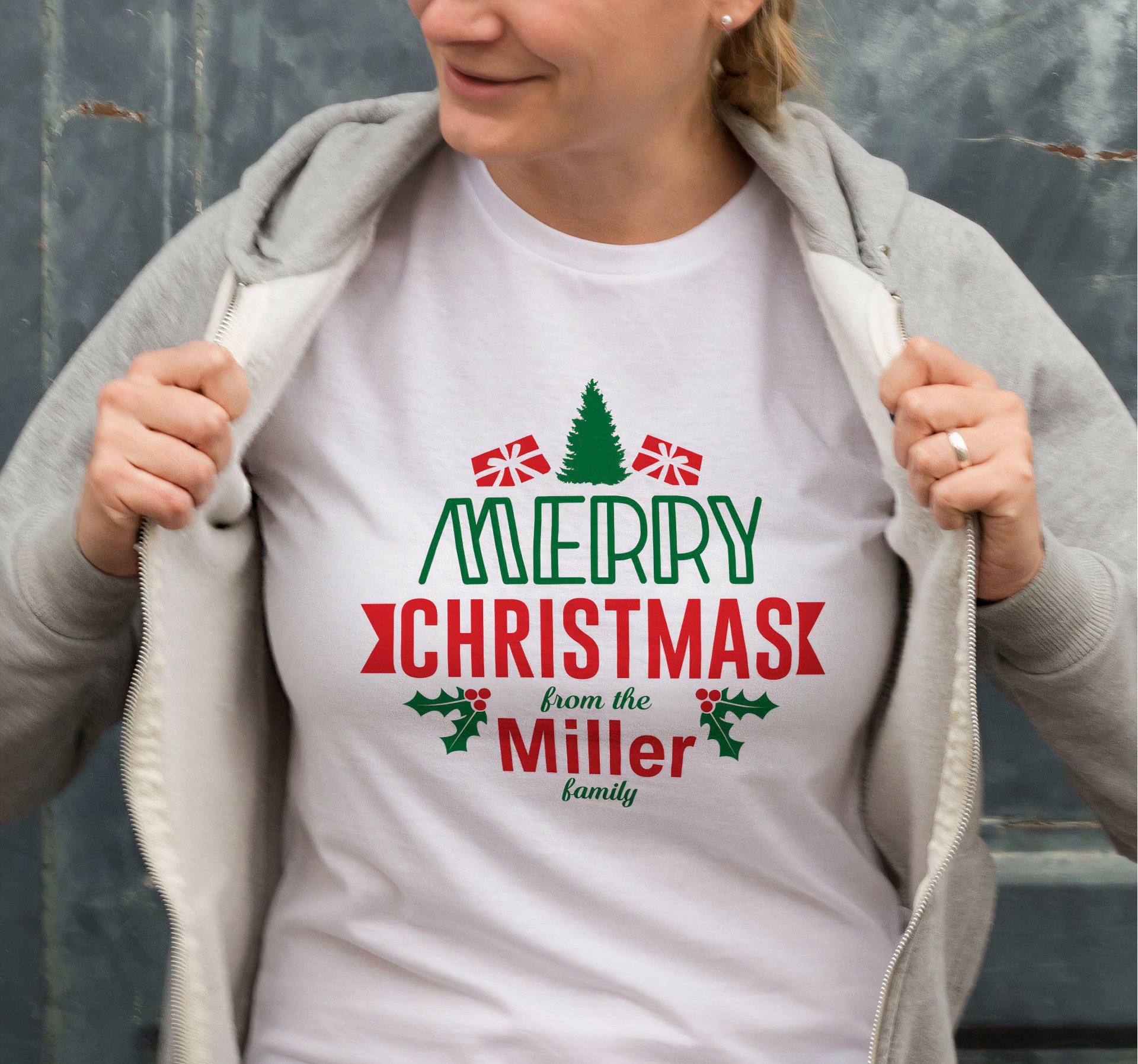 merry-christmas-from-the-miller-baskili-t-shirt-beyaz-54459613 Yılbaşı Merry Christmas Miller Baskılı Oversize Bisiklet Yaka T-shirt - Beyaz