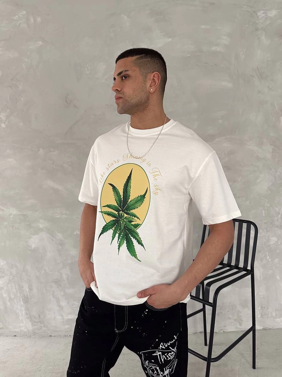 on-ve-arka-baskili-oversize-bisiklet-yaka-t-shirt-beyaz-30625419-sw959sh1280 Erkek Kısa Kol Yazlık Tişört Bisiklet Yaka Baskılı Oversize T-Shirt - Beyaz - Görsel 2