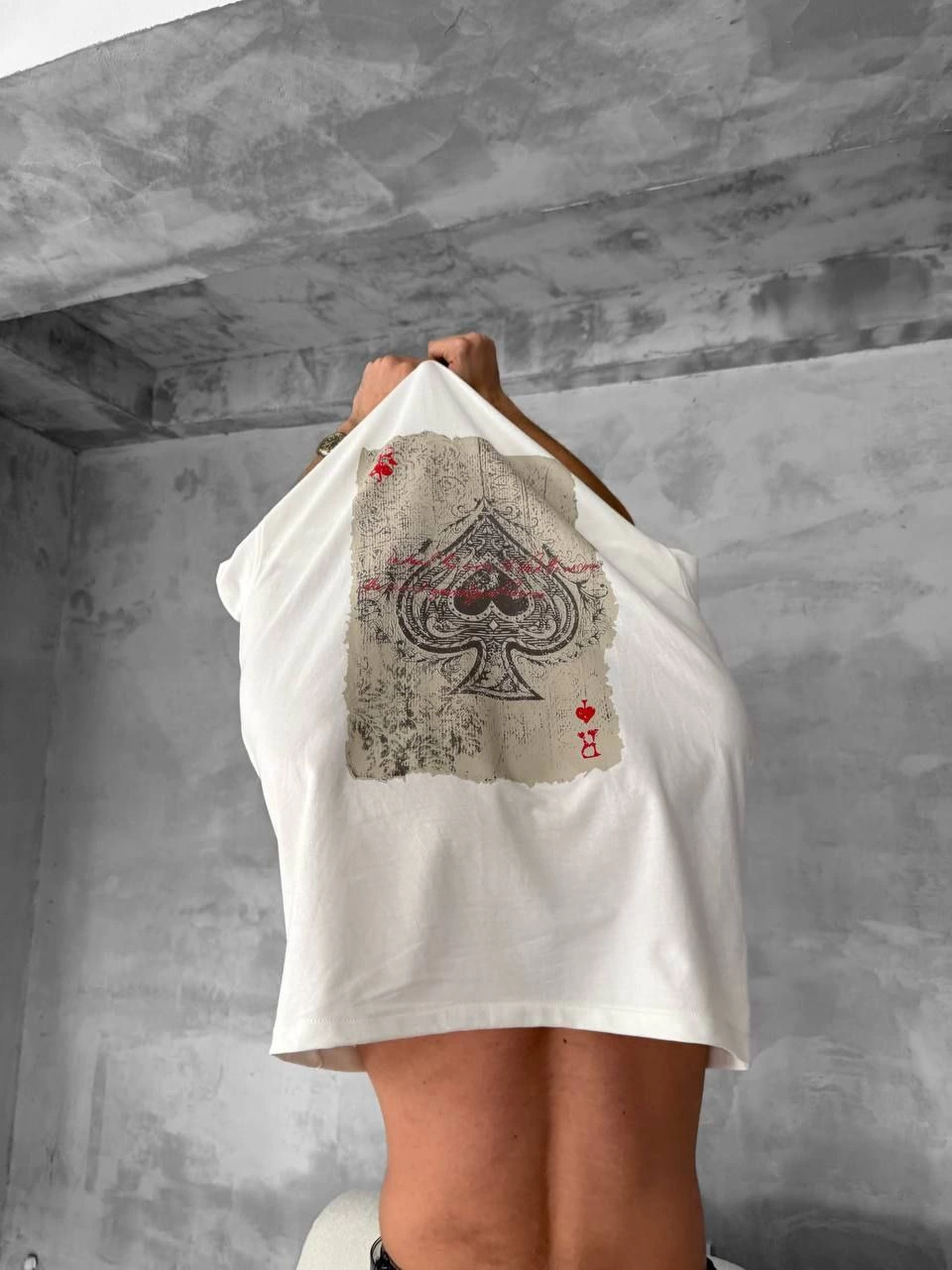 on-ve-arka-baskili-oversize-bisiklet-yaka-t-shirt-beyaz-32937685-sw960sh1280 ERKEK Tişört Kısa kol Ön ve Arka Baskılı Oversize Bisiklet Yaka T-Shirt - Beyaz - Görsel 2