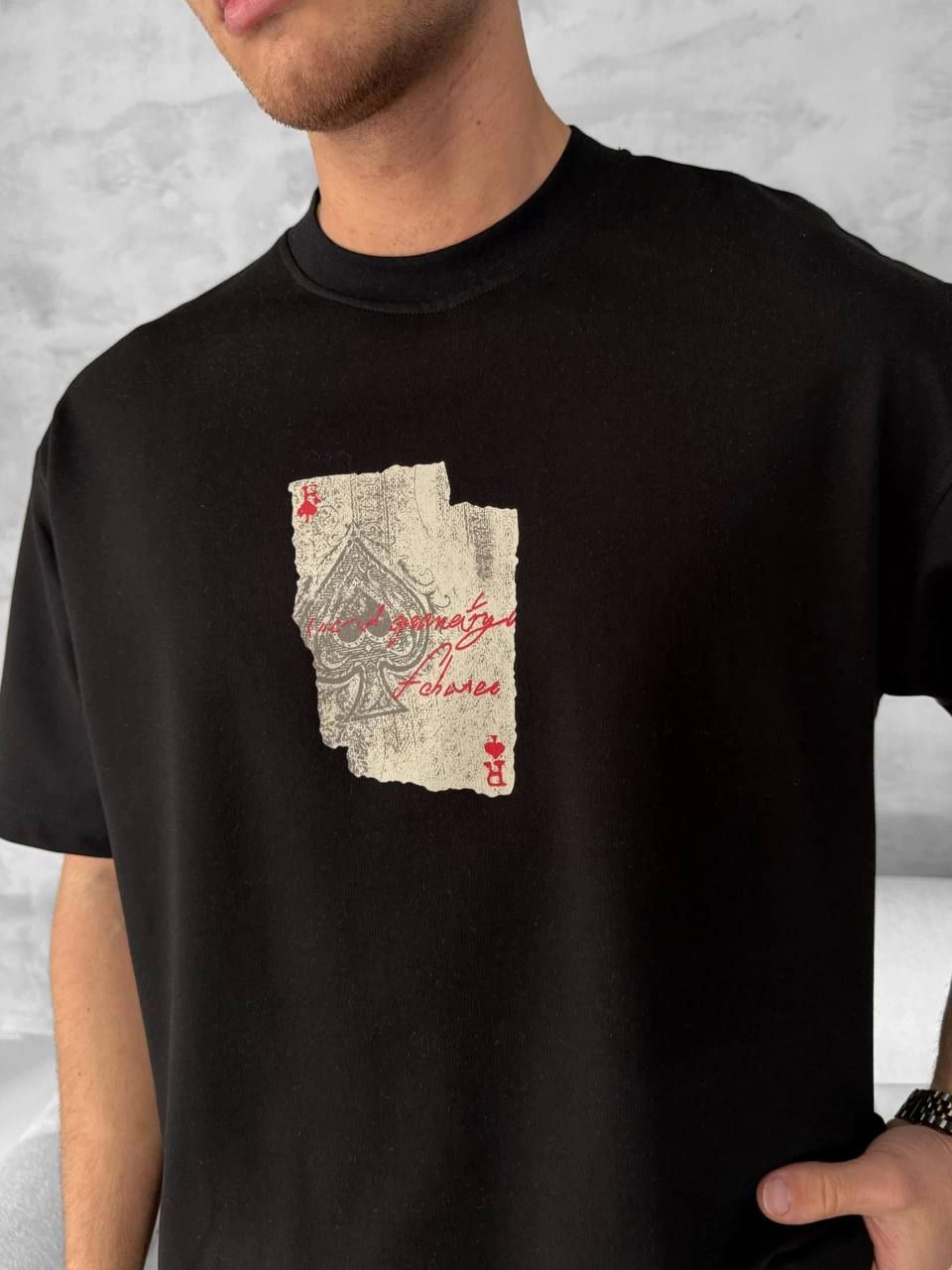 on-ve-arka-baskili-oversize-bisiklet-yaka-t-shirt-siyah-98602198-sw960sh1280 ERKEK Tişört Kısa Kol Ön ve Arka Baskılı Oversize Bisiklet Yaka T-shirt - Siyah