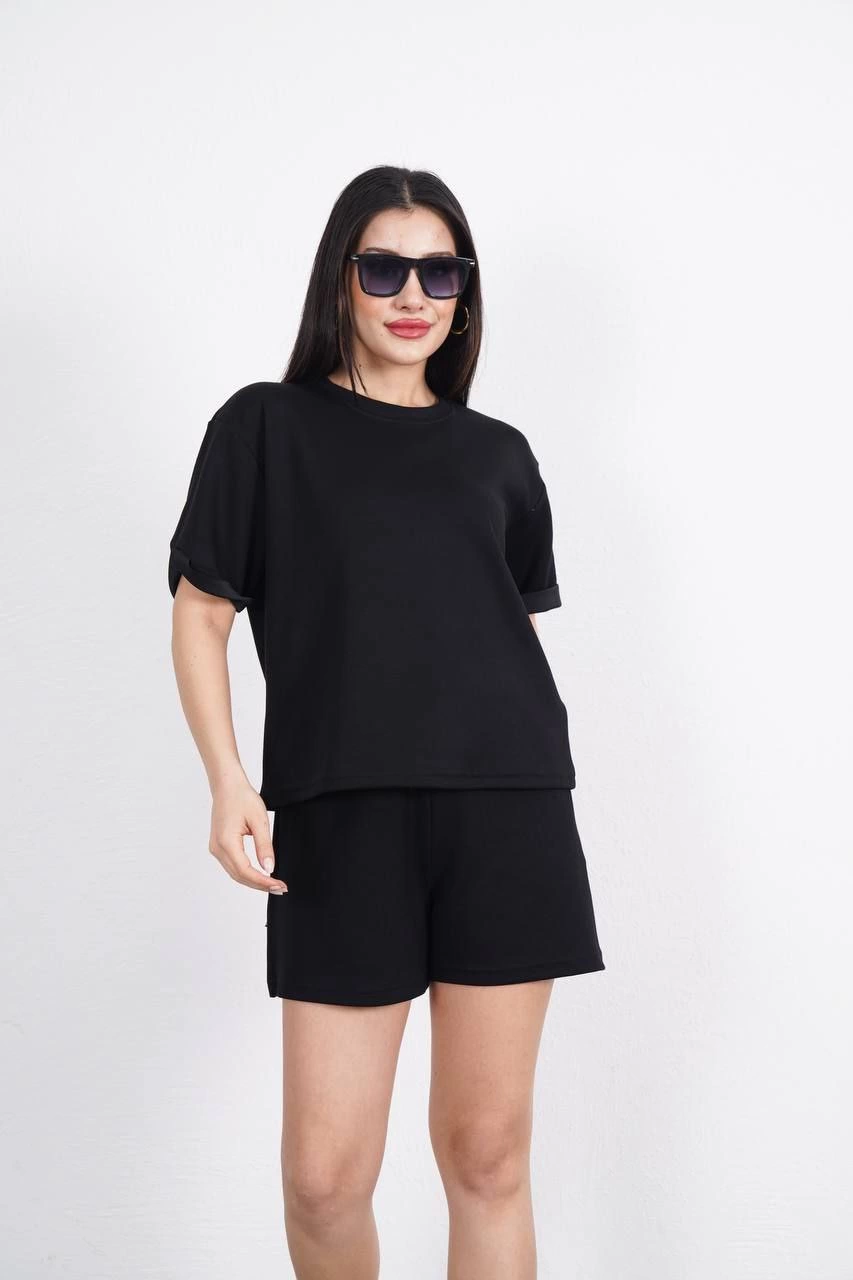 osy-modal-yumusak-dokulu-kumas-kadin-bisiklet-yaka-t-shirt-kisa-sort-ikili-takim-mavi-69861778-sw853sh1280 Osy Modal yumuşak dokulu Kumaş Kadın Bisiklet Yaka T-shirt Kısa Şort İkili Takım - Siyah