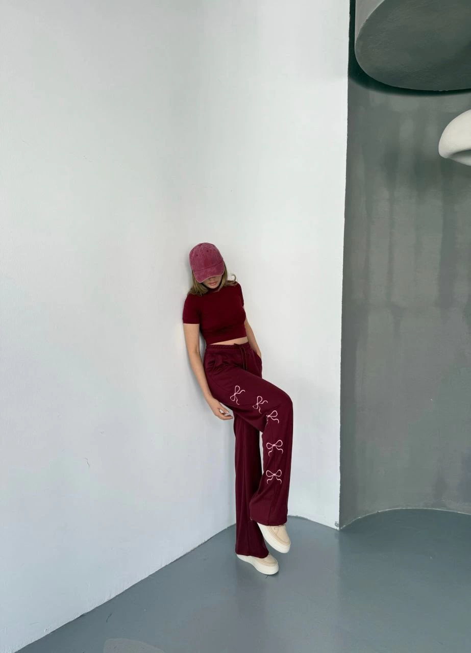 osy-modal-yumusak-dokulu-kumas-nakis-islemeli-rahat-bol-paca-esofman-pantalon-bordo-1958149-sw923sh1280 Kadın Osy Modal Yumuşak Dokulu Kumaş Nakış işlemeli Rahat Bol Paça Eşofman Pantolon - Bordo - Görsel 2