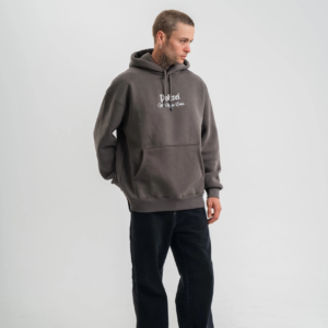Erkek 3 İplik Kapüşonlu Hoodie Dijital Patchli SweatShirt - Füme