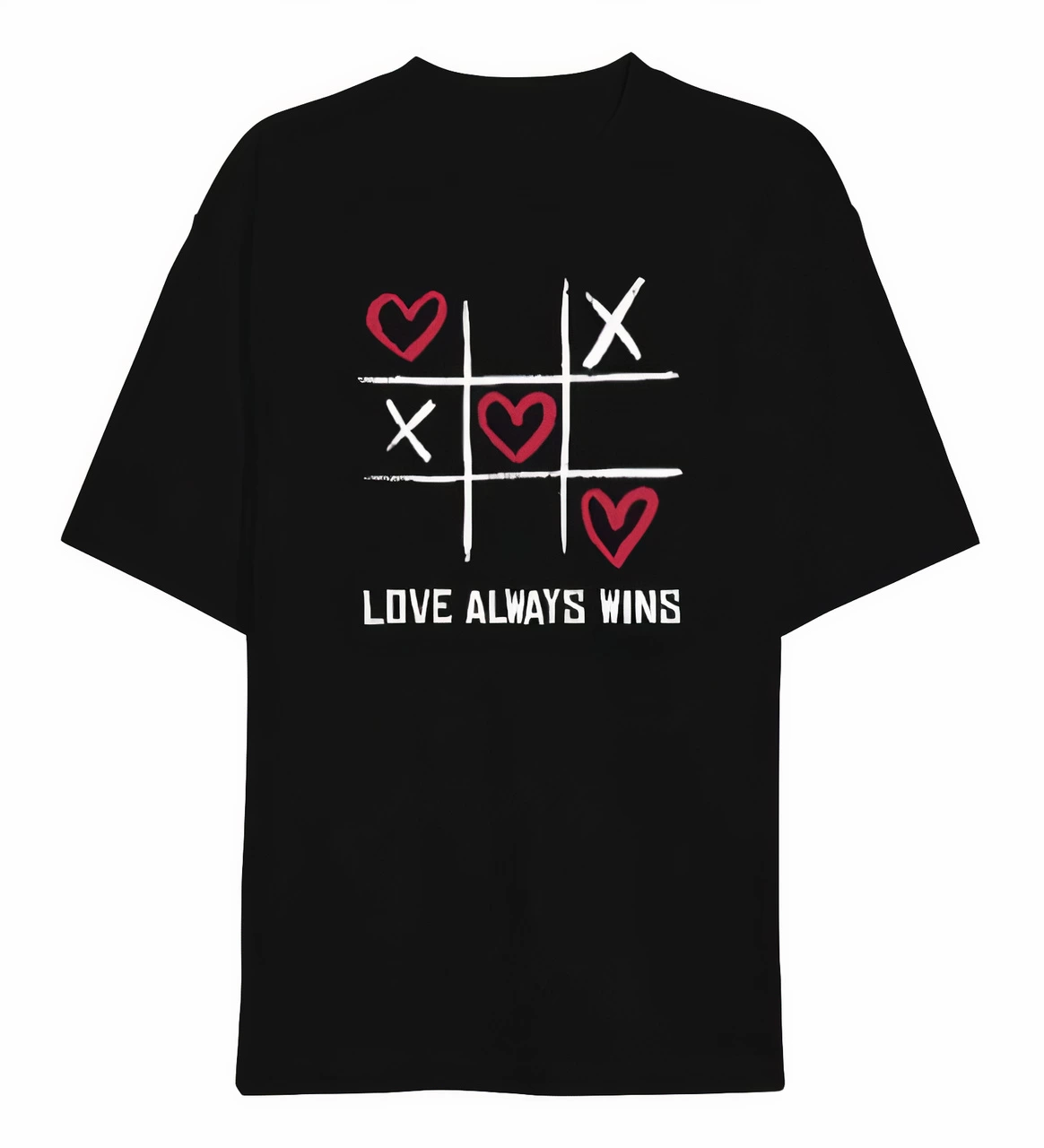 sevgililer-gunu-icin-ozel-tasarim-love-always-wins-baskili-t-shirt-siyah-81718917-sw1164sh1280 14 Şubat Sevgililer Günü Love Always Wins Baskılı Oversize Bisiklet Yaka T-shirt - Siyah