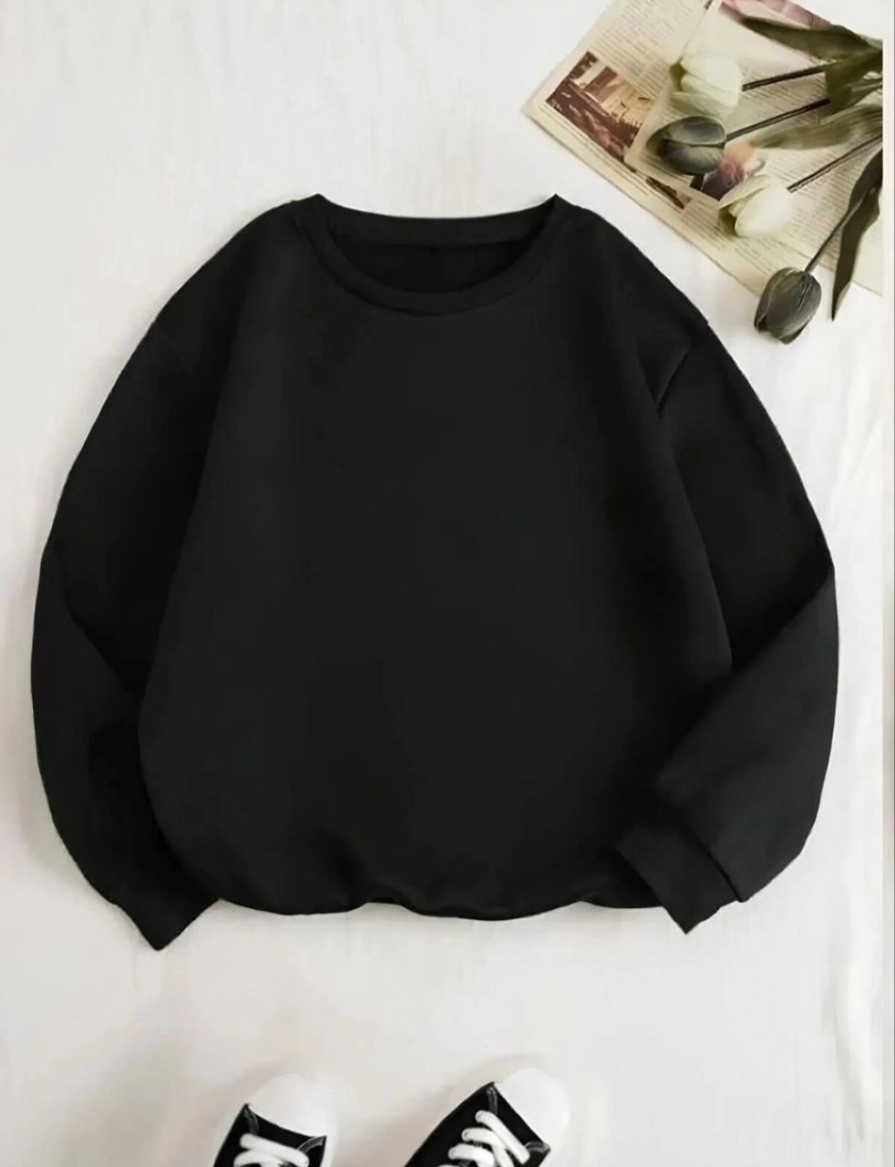 uc-iplik-biskilet-yaka-basic-sweatshirt-siyah-13810781-sw982sh1280 Kadın 3 İplik Pamuklu Bisikilet Yaka SweatShirt - Siyah