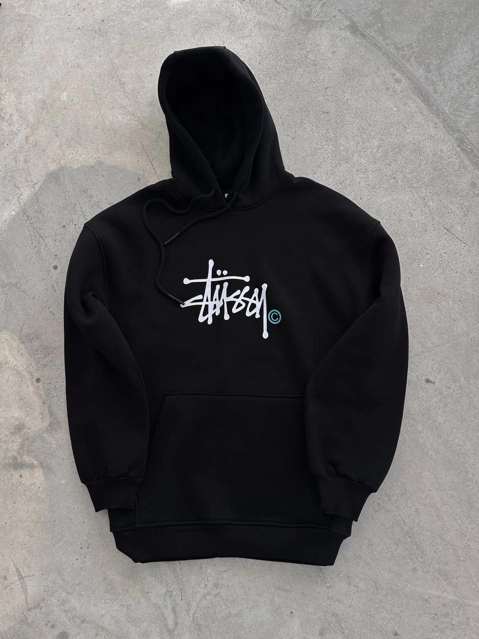 uc-iplik-kapsonlu-baskili-sweatshirt-siyah-52793513-sw959sh1280 Kadın Oversize Kapüşonlu Cepli Baskılı 3 İplik Pamuklu Hoodie Sweatshirt - Siyah - Görsel 2