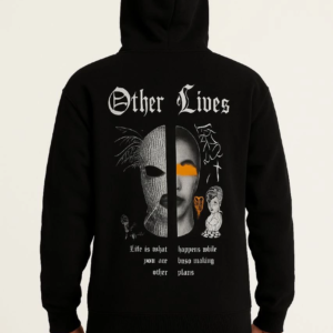 Erkek Kapüşonlu Kanguru Cepli Sweatshirt 3 İplik Pamuklu Baskılı Hoodie - Siyah