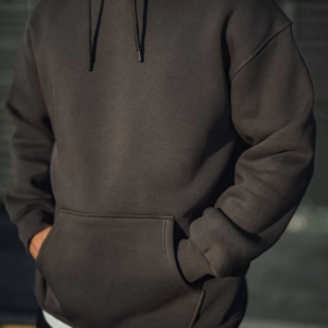 Erkek 3 İplik Pamuklu Kapüşonlu Basic SweatShirt Hoodie - Füme