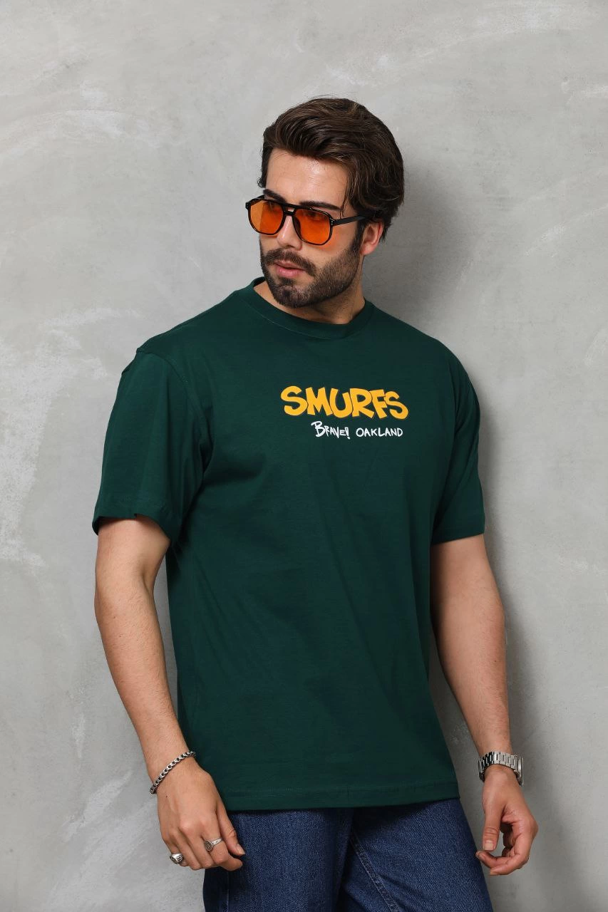 unisex-basic-bisiklet-yaka-oversize-t-shirt-yesil-89188217-sw853sh1280 Erkek Kısa Kol Yazlık Tişört Bisiklet Yaka Baskılı Oversize T-Shirt - Yeşil - Görsel 2