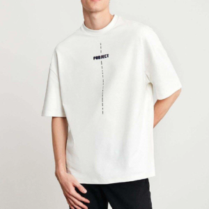 Erkek Baskılı T-Shirt Kısa Kol Bisiklet Yaka Regular Fit Rahat Kalıp Tişört - Beyaz