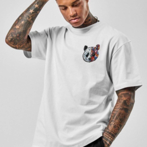 Erkek Baskılı T-Shirt Kısa Kol Bisiklet Yaka Regular Fit Rahat Kalıp Tişört - Beyaz