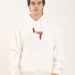 Erkek 3 İplik Pamuklu Kapüşonlu Baskılı Cepli Oversize Sweatshirt Hoodie - Beyaz