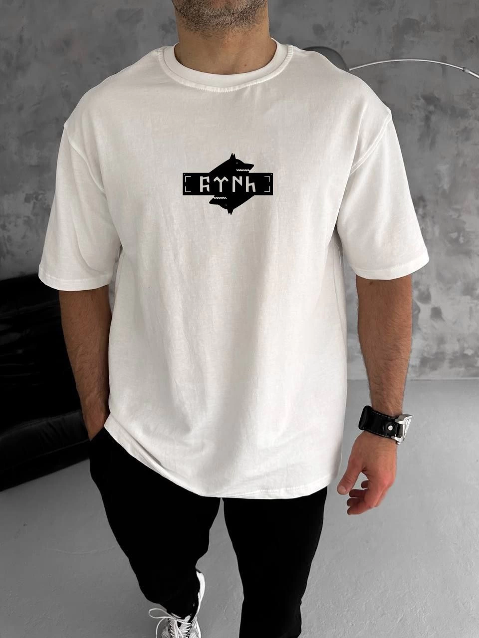 unisex-bisiklet-yaka-baskili-double-oversize-t-shirt-beyaz-30144441-sw960sh1280 Erkek Kısa Kol Yazlık Tişört Bisiklet Yaka Baskılı Oversize T-Shirt - Beyaz