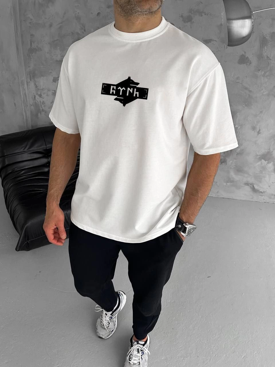 unisex-bisiklet-yaka-baskili-double-oversize-t-shirt-beyaz-36264591-sw960sh1280 Erkek Kısa Kol Yazlık Tişört Bisiklet Yaka Baskılı Oversize T-Shirt - Beyaz - Görsel 2