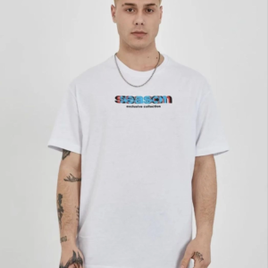 Erkek Kısa Kol Yazlık Tişört Bisiklet Yaka Baskılı Oversize T-Shirt - Beyaz