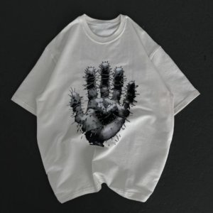 Kadın Baskılı T-Shirt Kısa Kol Bisiklet Yaka Regular Fit Rahat Kalıp Günlük Tişört - Beyaz
