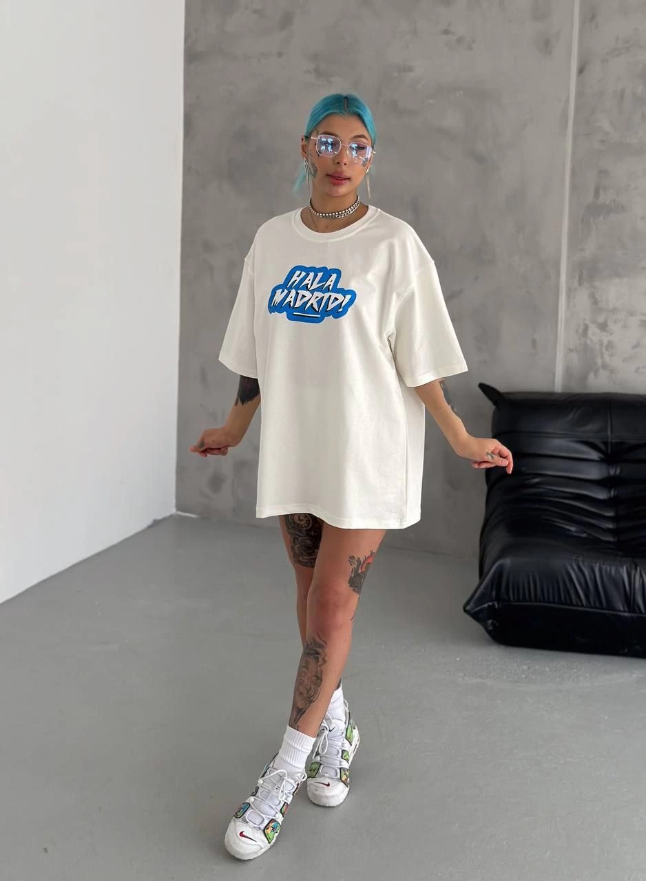 unisex-bisiklet-yaka-baskili-oversize-t-shirt-beyaz-3110140-sw938sh1280 Kadın Kısa Kol Yazlık Tişört Bisiklet Yaka Baskılı Oversize T-Shirt - Beyaz