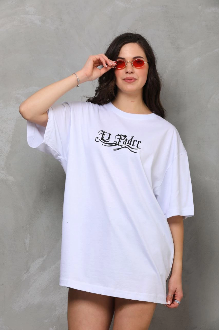 unisex-bisiklet-yaka-baskili-oversize-t-shirt-beyaz-46322362-sw853sh1280 Kadın Kısa Kol Yazlık Tişört Bisiklet Yaka Baskılı Oversize T-Shirt - Beyaz