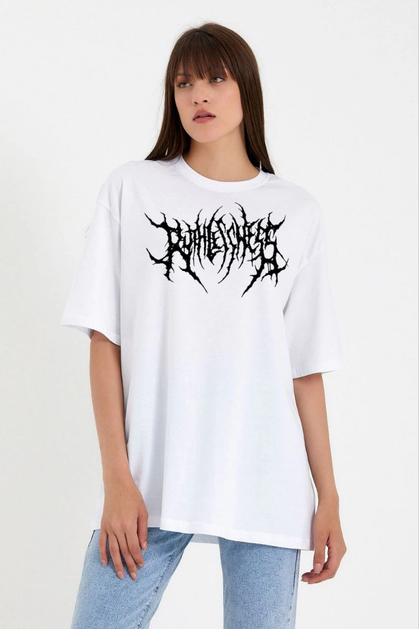 unisex-bisiklet-yaka-baskili-oversize-t-shirt-beyaz-55388750-sw853sh1280 Kadın Baskılı T-Shirt Kısa Kol Bisiklet Yaka Oversize Rahat Kalıp Günlük Tişört - Beyaz