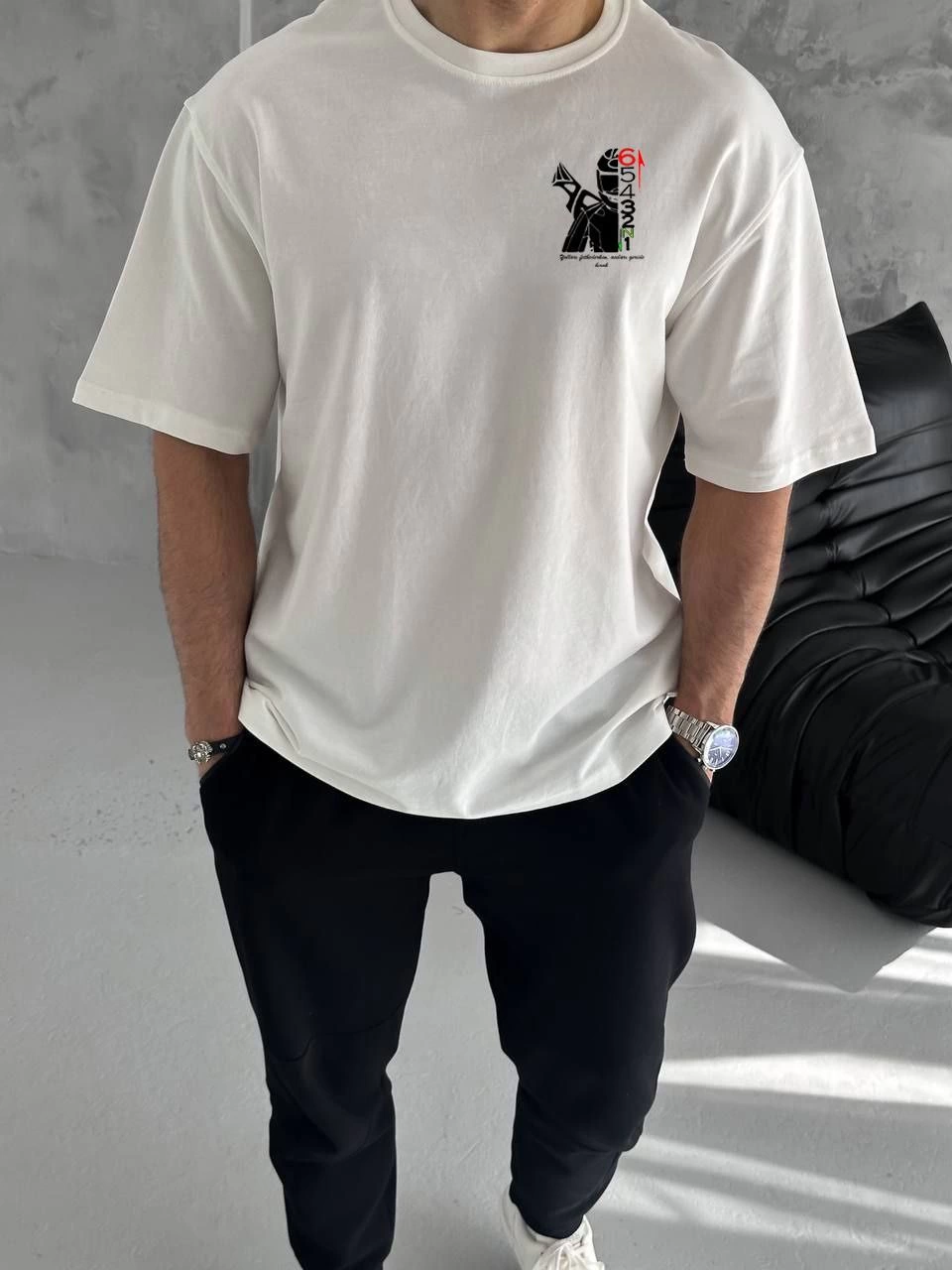 unisex-bisiklet-yaka-baskili-oversize-t-shirt-beyaz-57916958-sw960sh1280 Erkek Kısa Kol Yazlık Tişört Bisiklet Yaka Baskılı Oversize T-Shirt - Beyaz