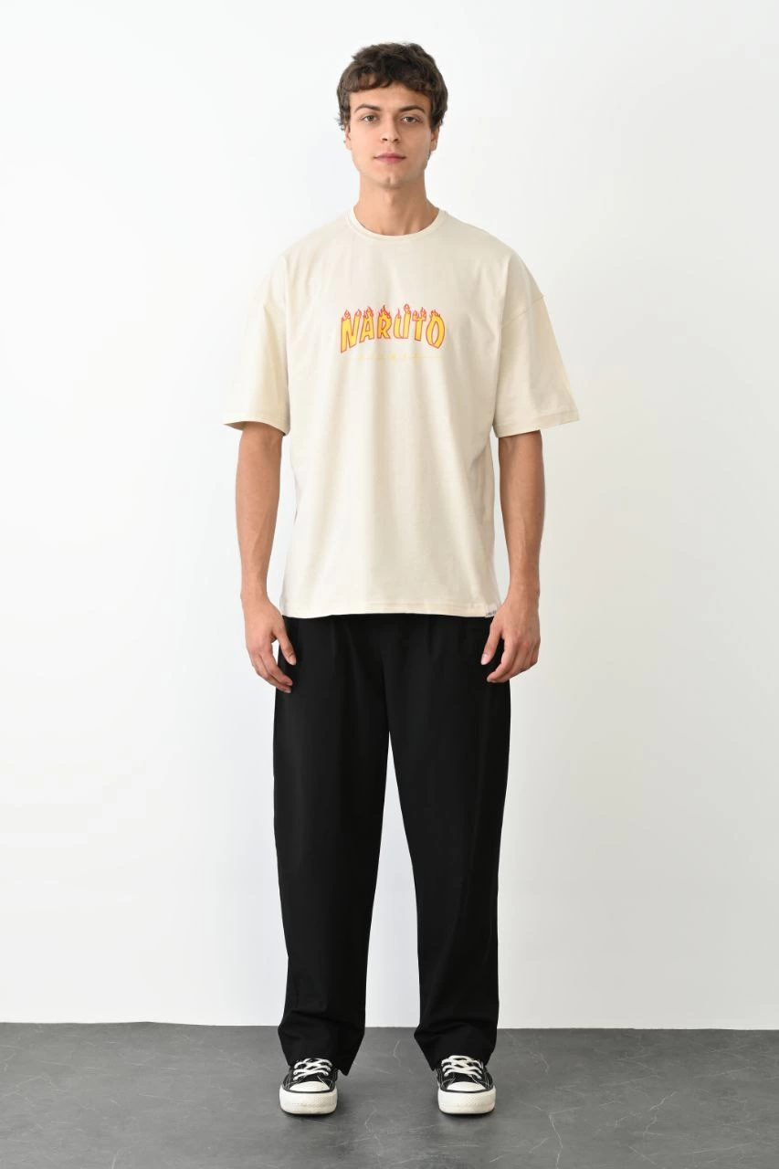 unisex-bisiklet-yaka-baskili-oversize-t-shirt-beyaz-72510195-sw853sh1280 Erkek Baskılı T-Shirt Kısa Kol Bisiklet Yaka Regular Fit Rahat Kalıp Günlük Tişört - Beyaz