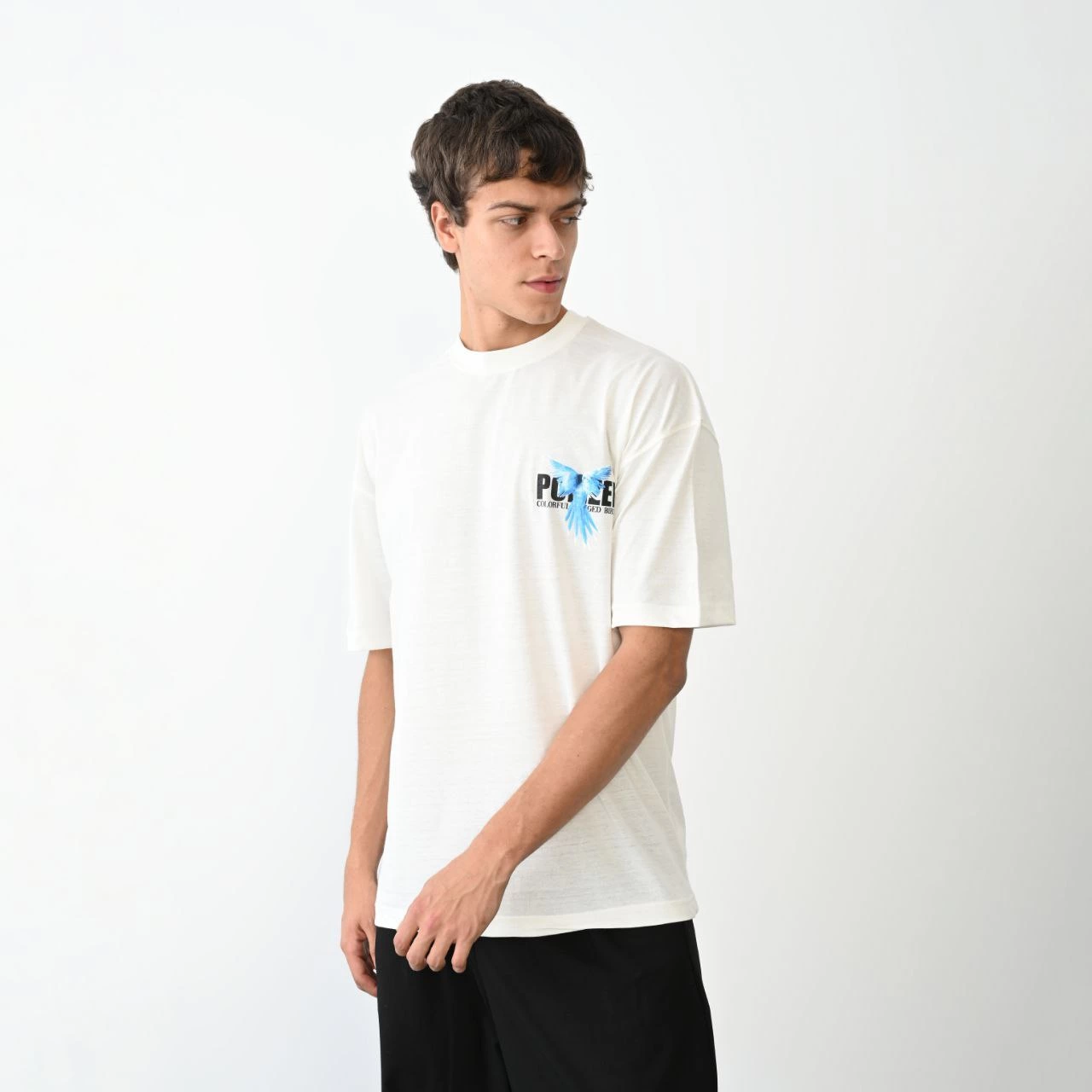 unisex-bisiklet-yaka-baskili-oversize-t-shirt-beyaz-7438449-sw1280sh1280 Erkek Baskılı T-Shirt Kısa Kol Bisiklet Yaka Regular Fit Rahat Kalıp Günlük Tişört - Beyaz