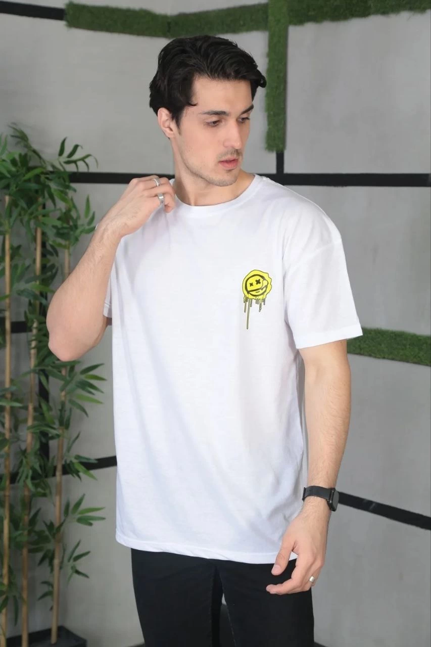 unisex-bisiklet-yaka-baskili-oversize-t-shirt-beyaz-77885568-sw853sh1280 Erkek Kısa Kol Yazlık Tişört Bisiklet Yaka Baskılı Oversize T-Shirt - Beyaz - Görsel 2