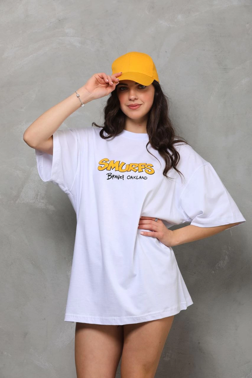 unisex-bisiklet-yaka-baskili-oversize-t-shirt-beyaz-81215085-sw853sh1280 kadın Bisiklet Yaka Baskılı Oversize T-Shirt - Beyaz - Görsel 2