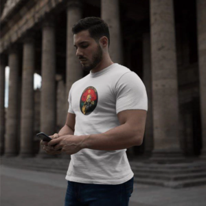 Erkek Kısa Kol Yazlık Tişört Bisiklet Yaka Baskılı Oversize T-Shirt - Beyaz