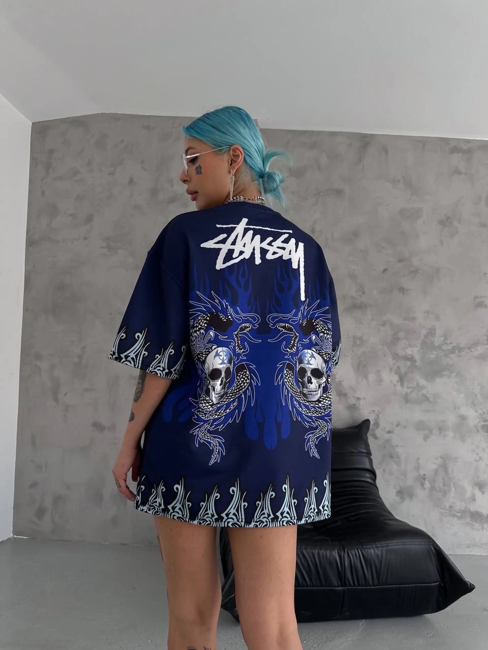 unisex-bisiklet-yaka-baskili-oversize-t-shirt-lacivert-46811782-sw960sh1280 Unisex Bisiklet Yaka Baskılı Oversize T-Shirt - Lacivert