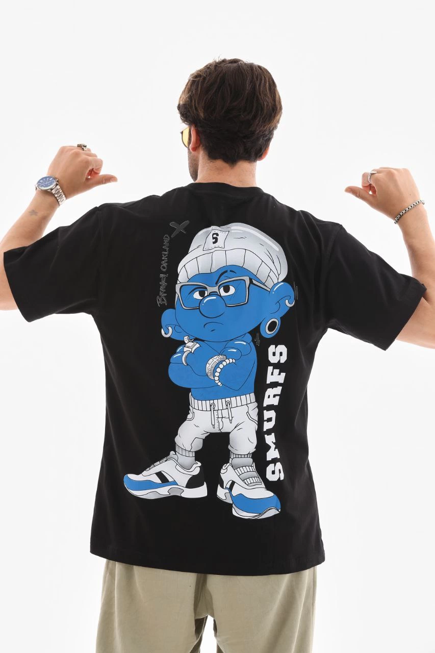 unisex-bisiklet-yaka-baskili-oversize-t-shirt-siyah-10135529-sw853sh1280 Erkek Kısa Kol Yazlık Tişört Bisiklet Yaka Baskılı Oversize T-Shirt - Siyah - Görsel 2