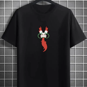 Erkek Baskılı T-Shirt Kısa Kol Bisiklet Yaka Regular Fit Rahat Kalıp Günlük Tişört- Siyah