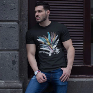 ERKEK Bisiklet Yaka Baskılı Kısa kol T-Shirt - Siyah