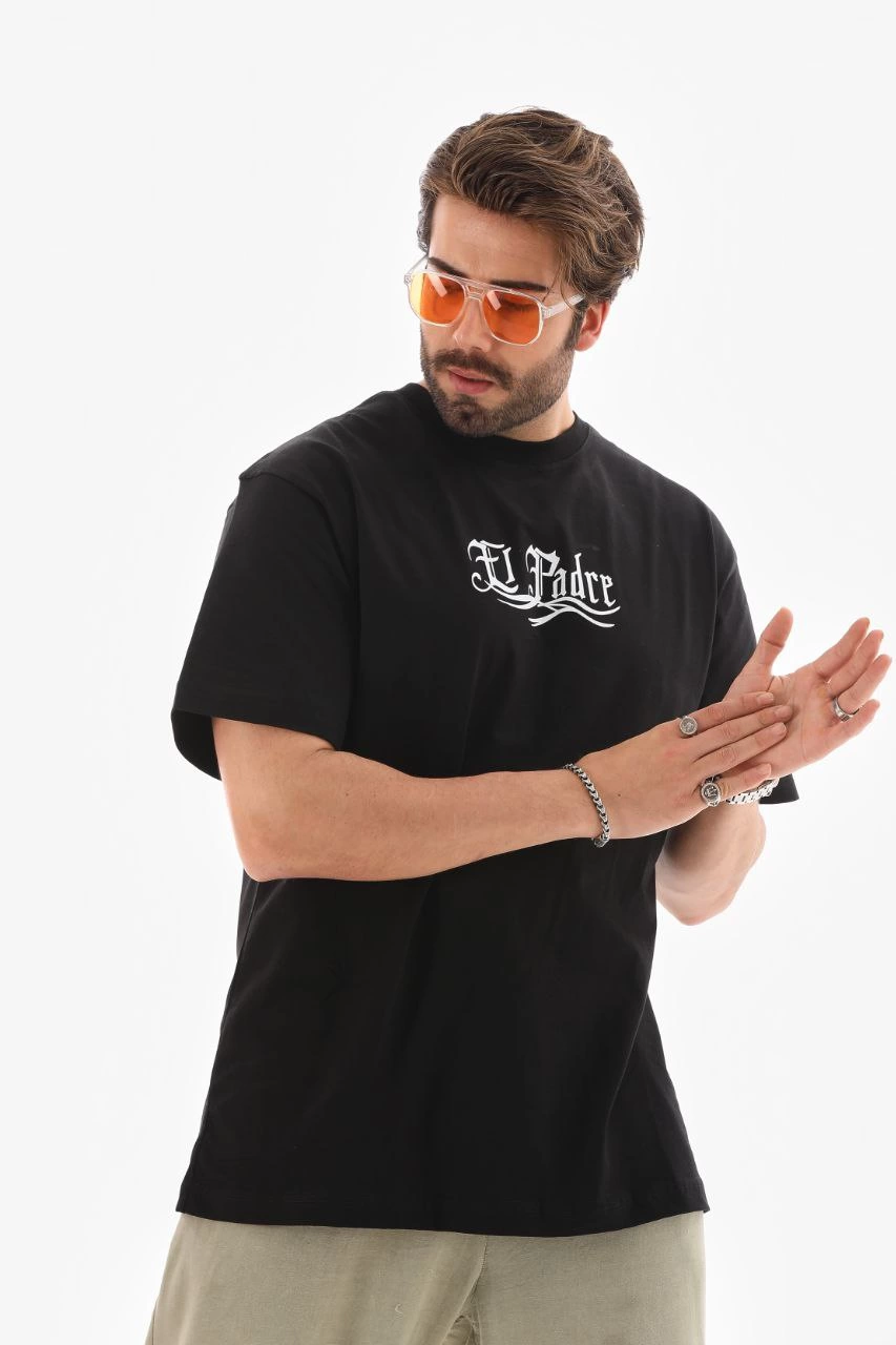 unisex-bisiklet-yaka-baskili-oversize-t-shirt-siyah-16863140-sw853sh1280 Erkek Kısa Kol Yazlık Tişört Bisiklet Yaka Baskılı Oversize T-Shirt - Siyah - Görsel 2