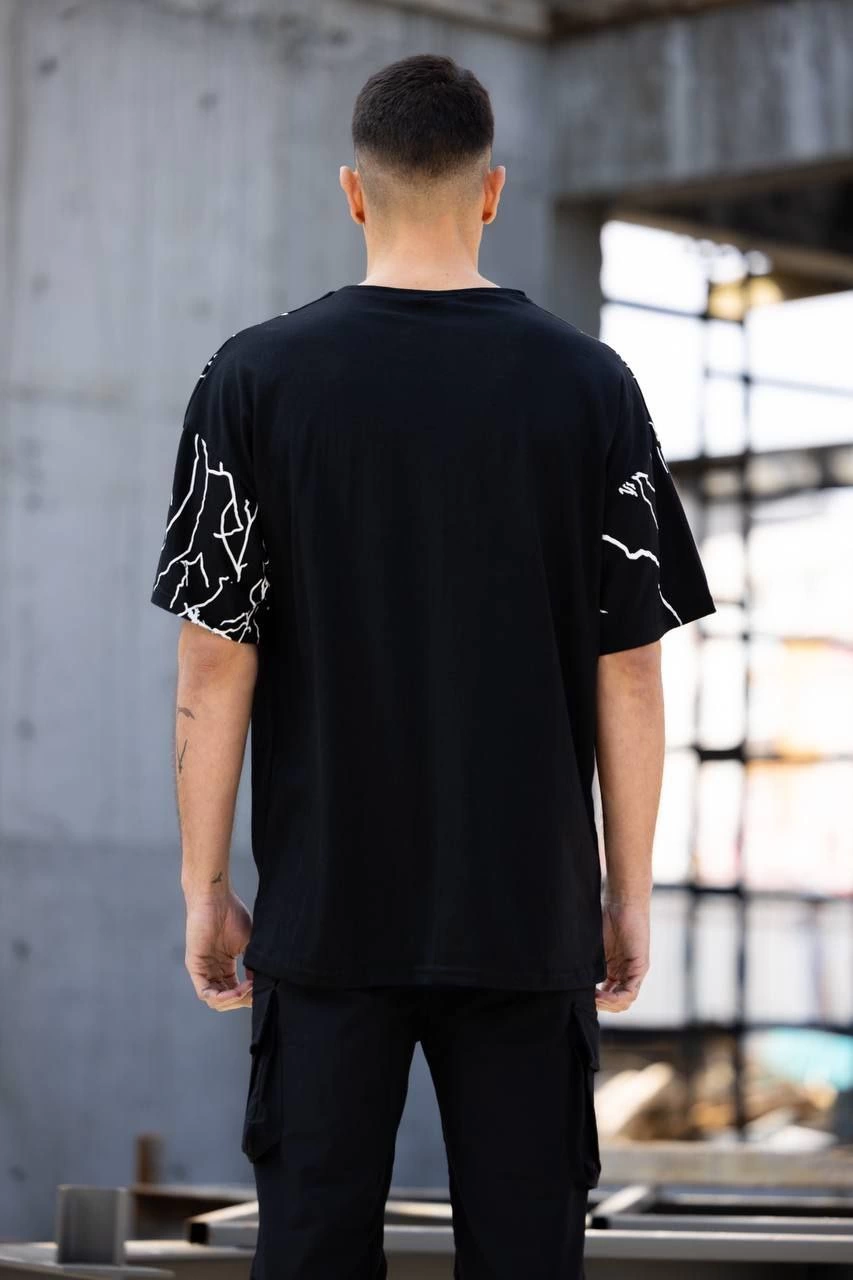 unisex-bisiklet-yaka-baskili-oversize-t-shirt-siyah-17988137-sw853sh1280 Erkek Yıldırım şimşek Baskılı T-Shirt Kısa Kol Bisiklet Yaka Tişört - Siyah - Görsel 2