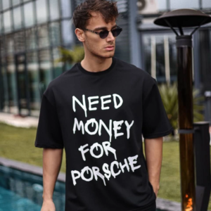 Erkek Tişört Bisiklet Yaka Baskılı Kısa kol Oversize T-Shirt - Siyah